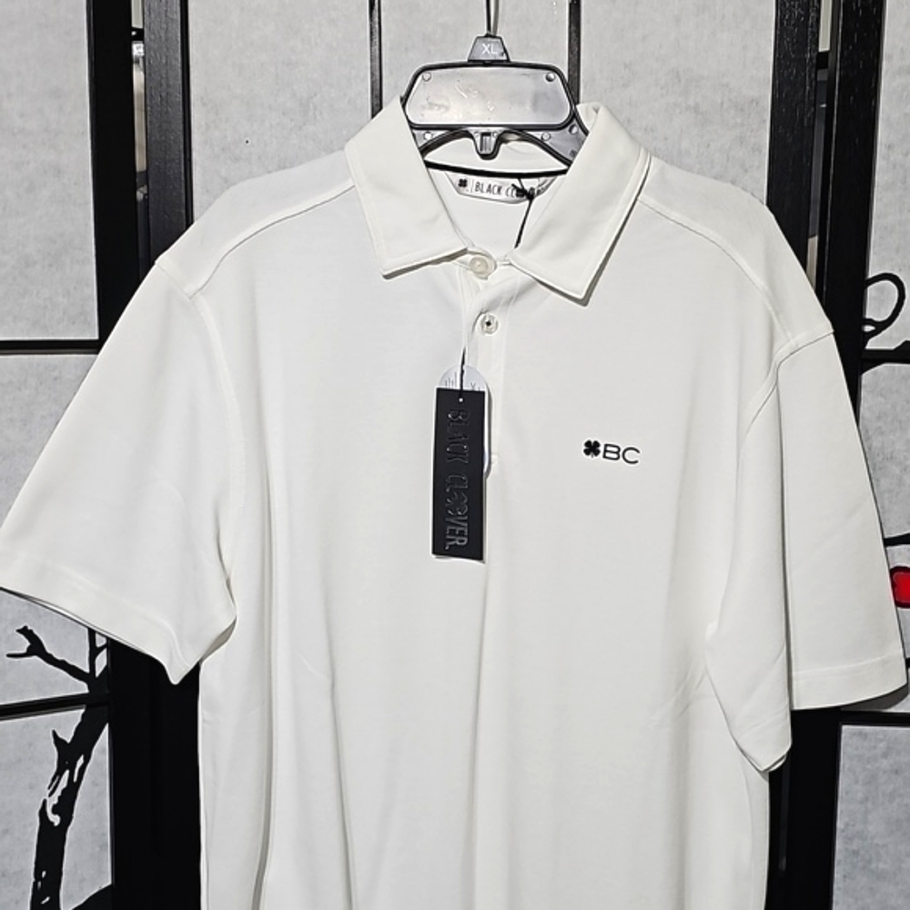 Black Clover White Polo Shirt Size Small NWT - Picture 3 of 8